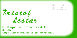 kristof lestar business card