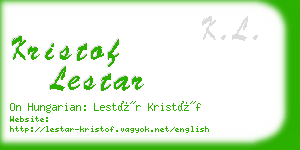 kristof lestar business card